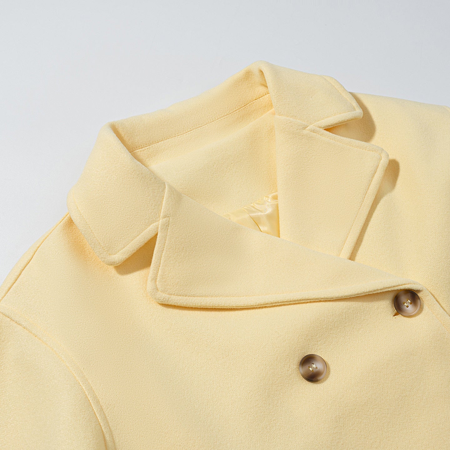 Women's Lapel Long Sleeve Double Breasted Woolen Coats