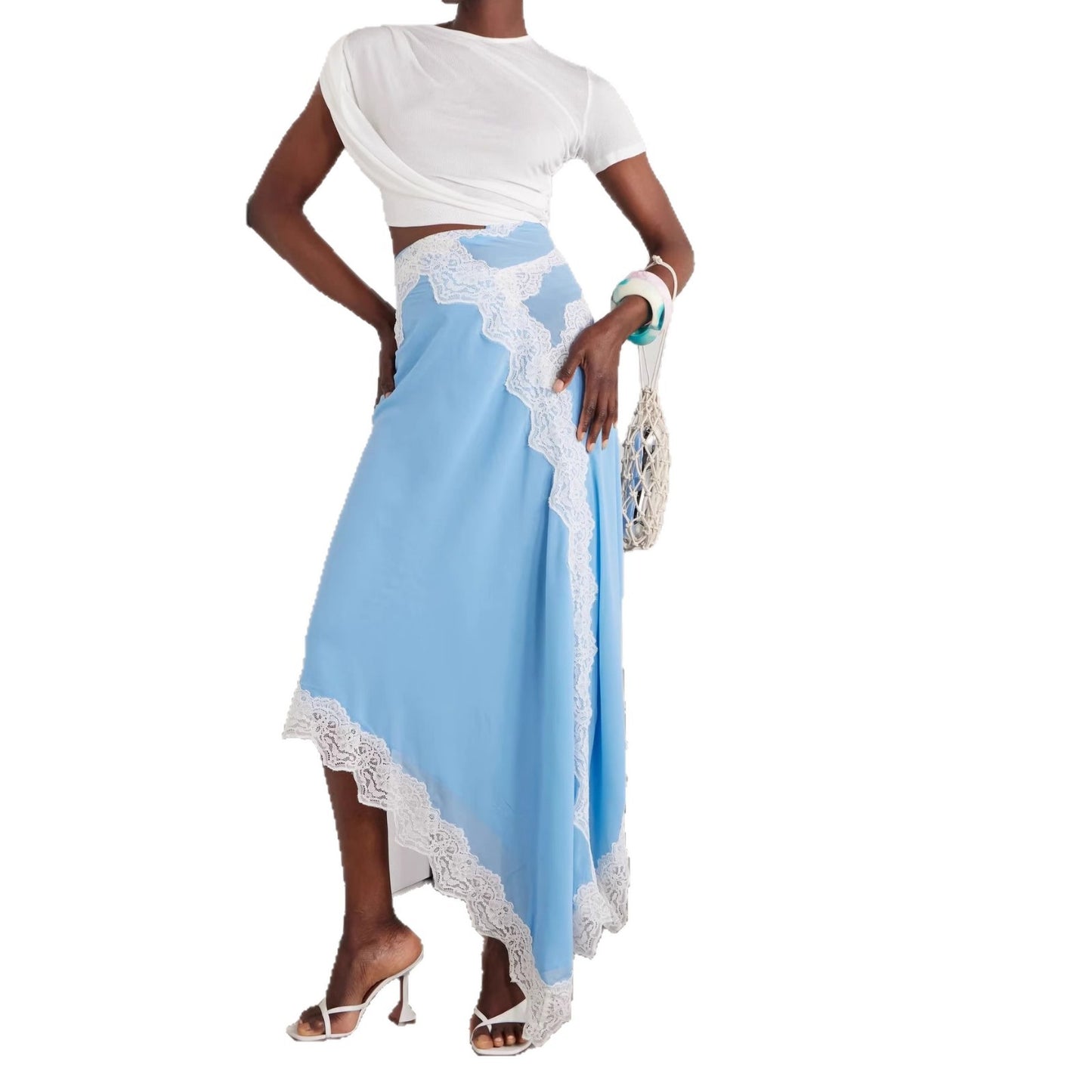 Women's Irregular Lace Stitching Elegant Fashion Dress Dresses