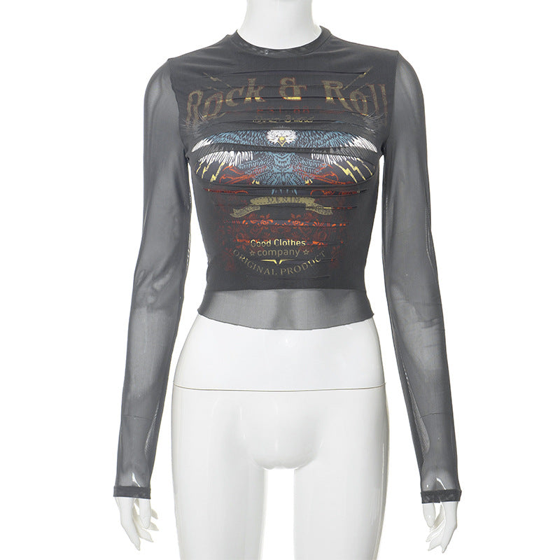 Long Sleeve Sexy Bare Midriff Slim Blouses