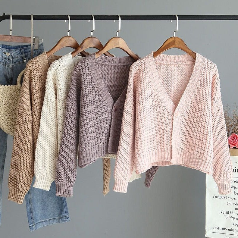 Sweet Cute Preppy Style Loose Outer Wear Long Cardigans
