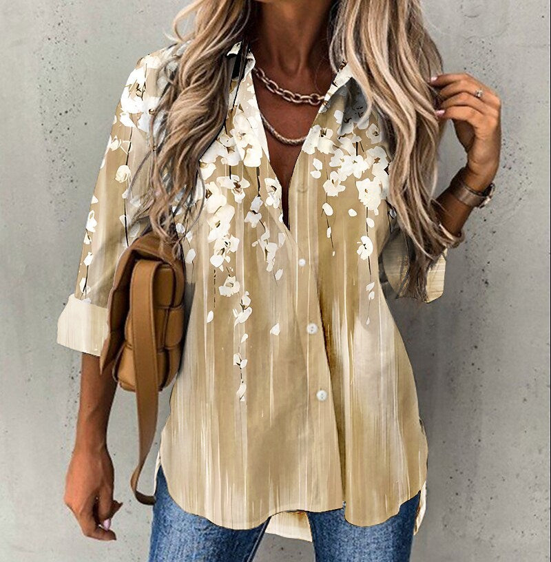 Women's Same Day Delivery Shirt Floral Print Blouses