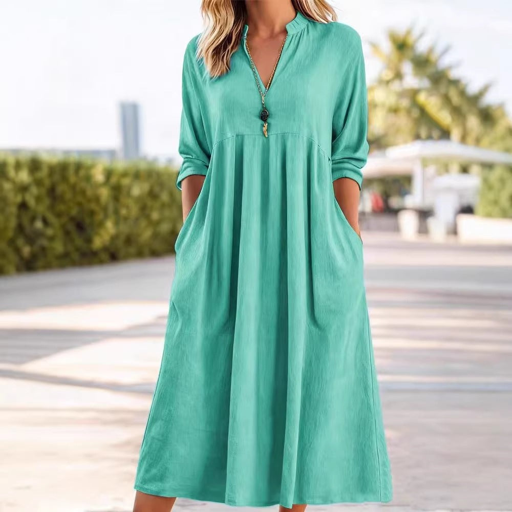 Women's Loose Cotton Linen Summer Light Luxury Dress