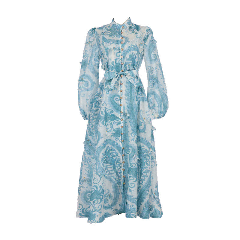 Catwalk Design Sense Hanging Flower Long Dresses