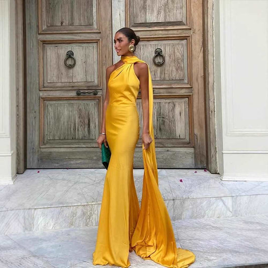 Light Mature Woman Summer Ribbon Halter Dresses