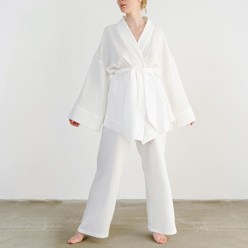 Women's Spring French Style Loose Gauze Shirt Suits