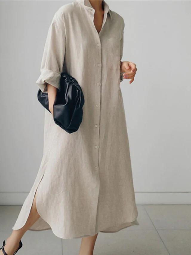 Women's Solid Color Long-sleeved Casual Loose Irregular Cardigans