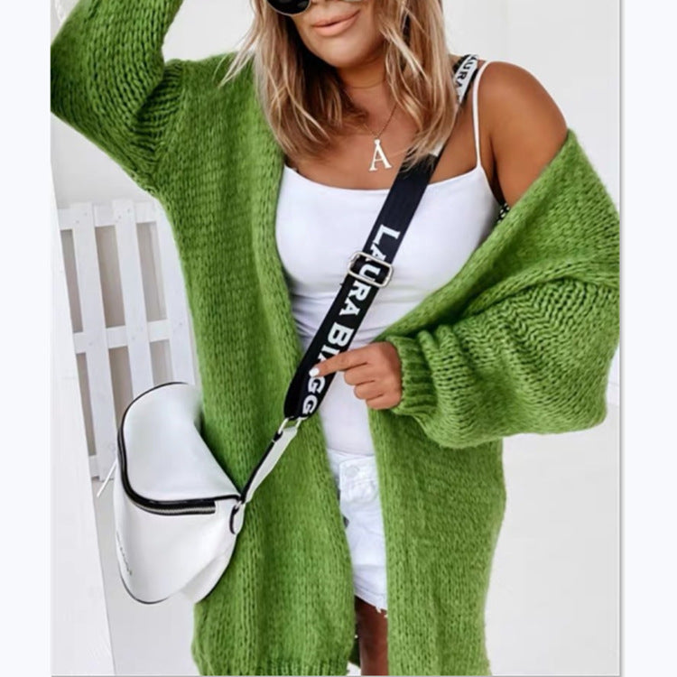 Women's Knitted Loose-fitting Solid Color Long Sleeves Women's Sweater