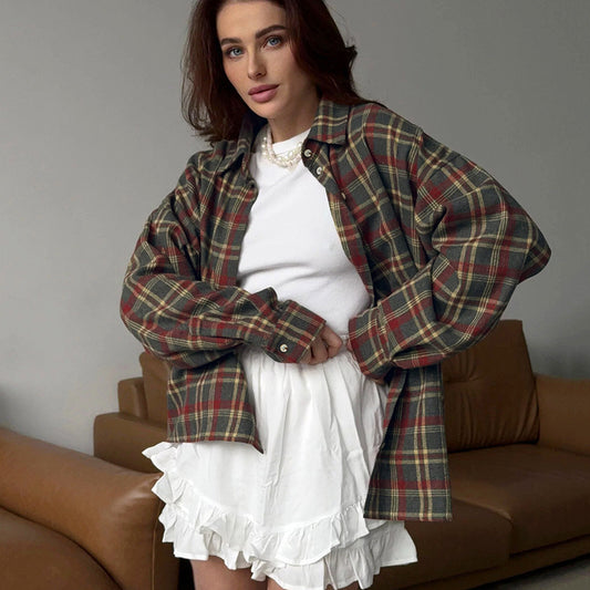 Women's Style Versatile Casual Polo Collar Long Blouses
