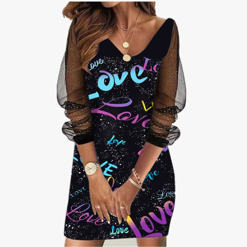 Women's Stylish Spring Sequin Gauze Dress Dresses