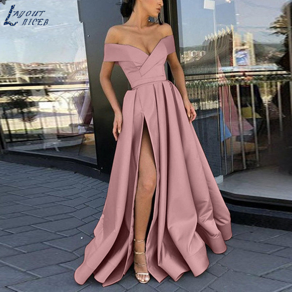 Women's Classy Dress Summer Deep Satin Wedding Dresses