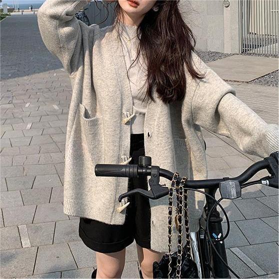 Women's Button Knitted For Idle Style Loose Casual Fashion Korean Women's Sweater