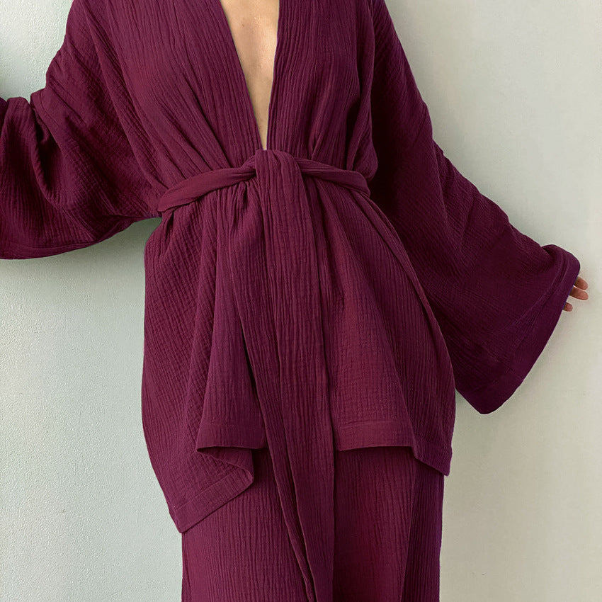 Women's Spring French Style Loose Gauze Shirt Suits