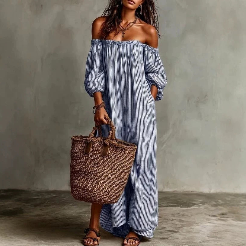 Classic Women's Summer Striped Elegant Casual Dress