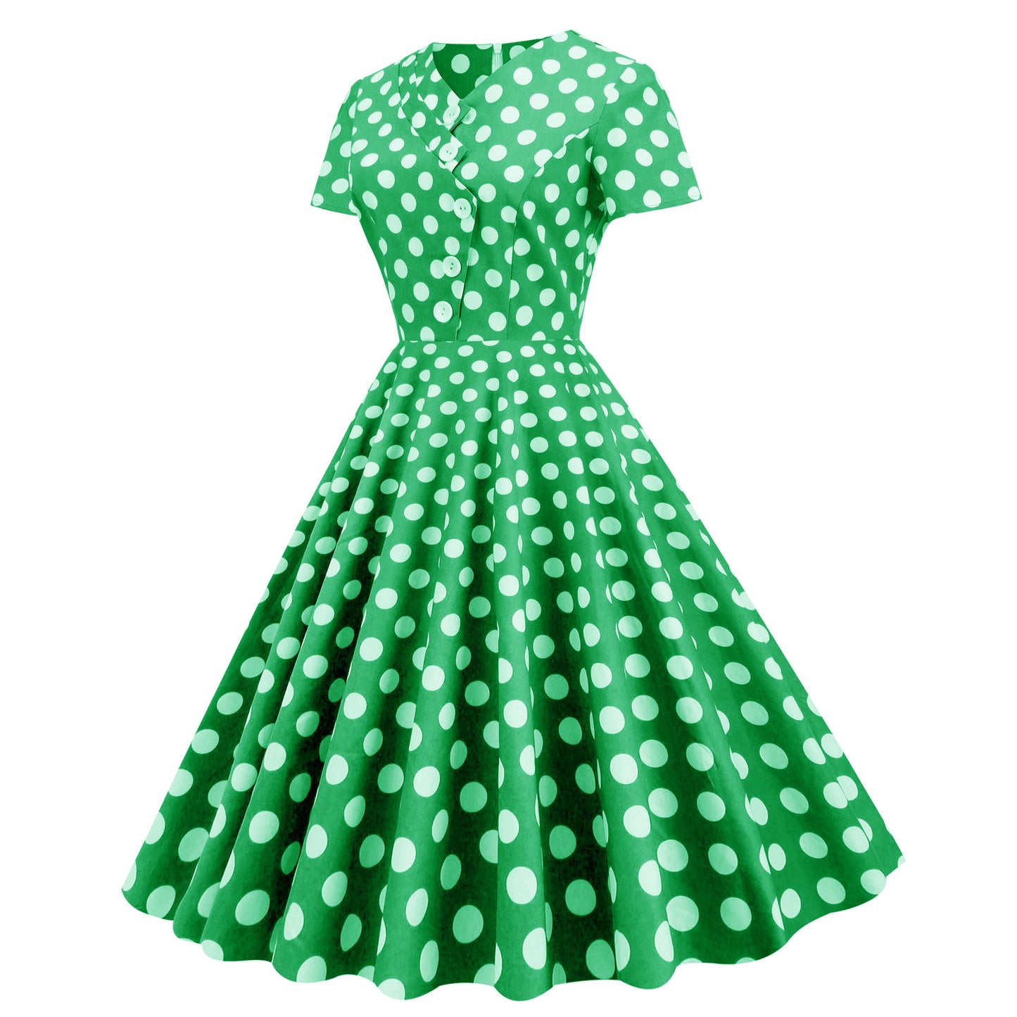 Women's Collar Polka Dot Elegant Picnic Swing Dresses