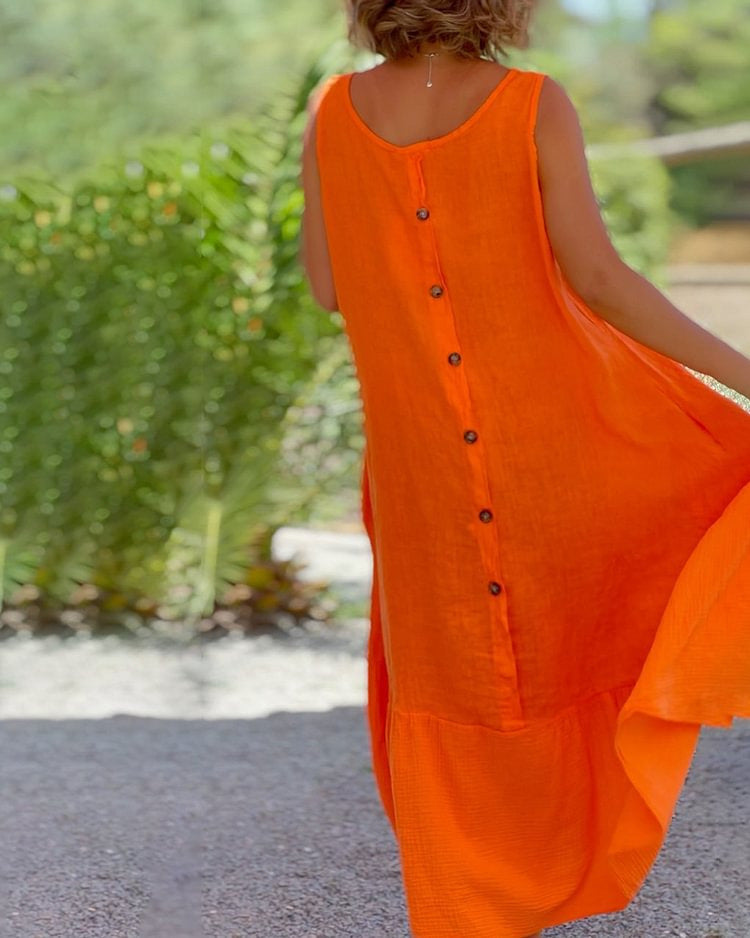 Women's Sweet Round Neck Sleeveless Color Large Clothing
