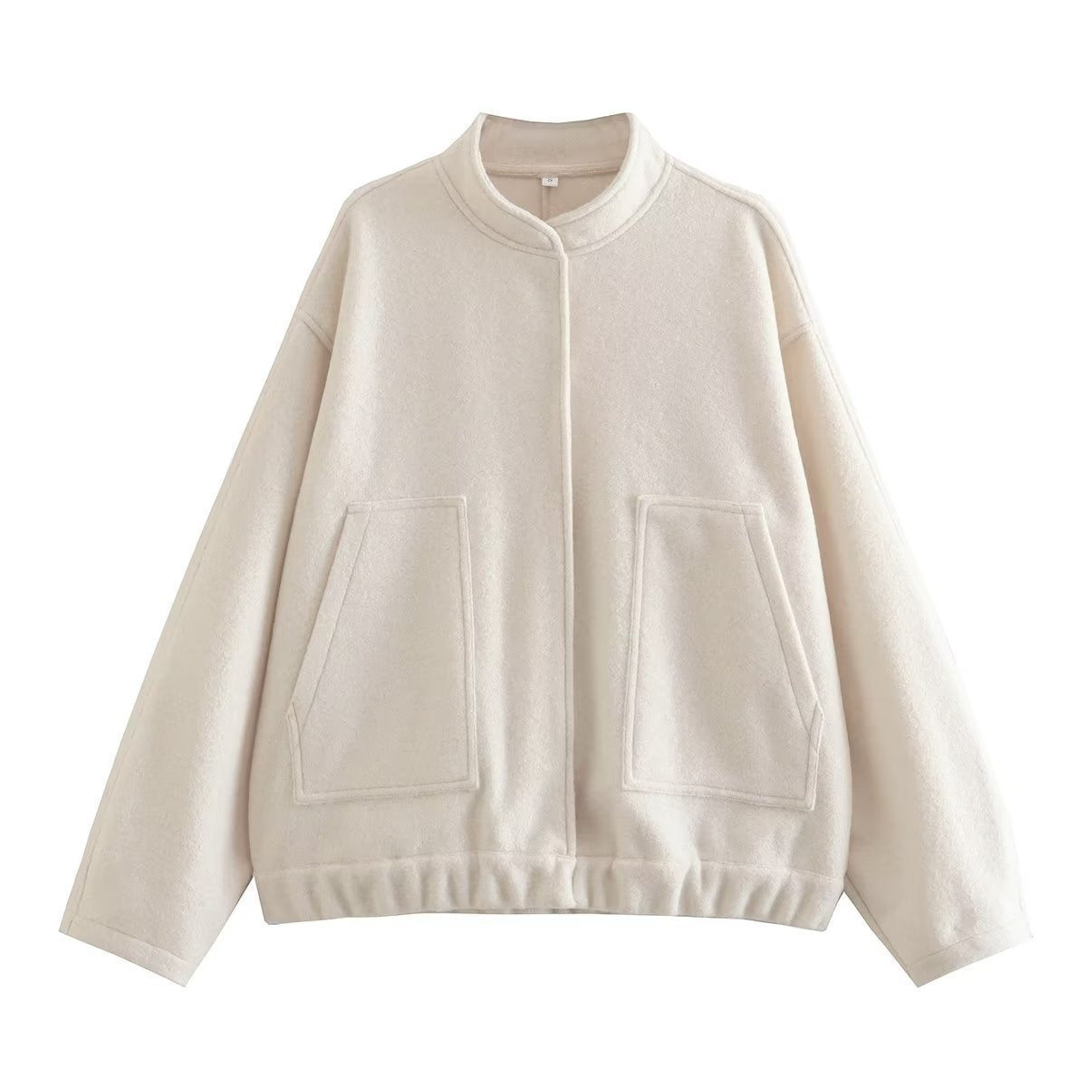 Women's Stand Collar Pocket Loose Pilot Coats