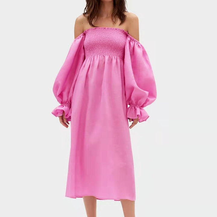 Pretty Charming Classic Puff Sleeve Smocking Dress