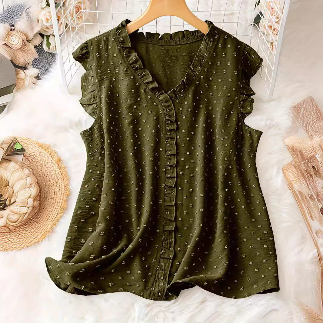 Women's Design Ruffled Loose Casual Sleeve Blouses