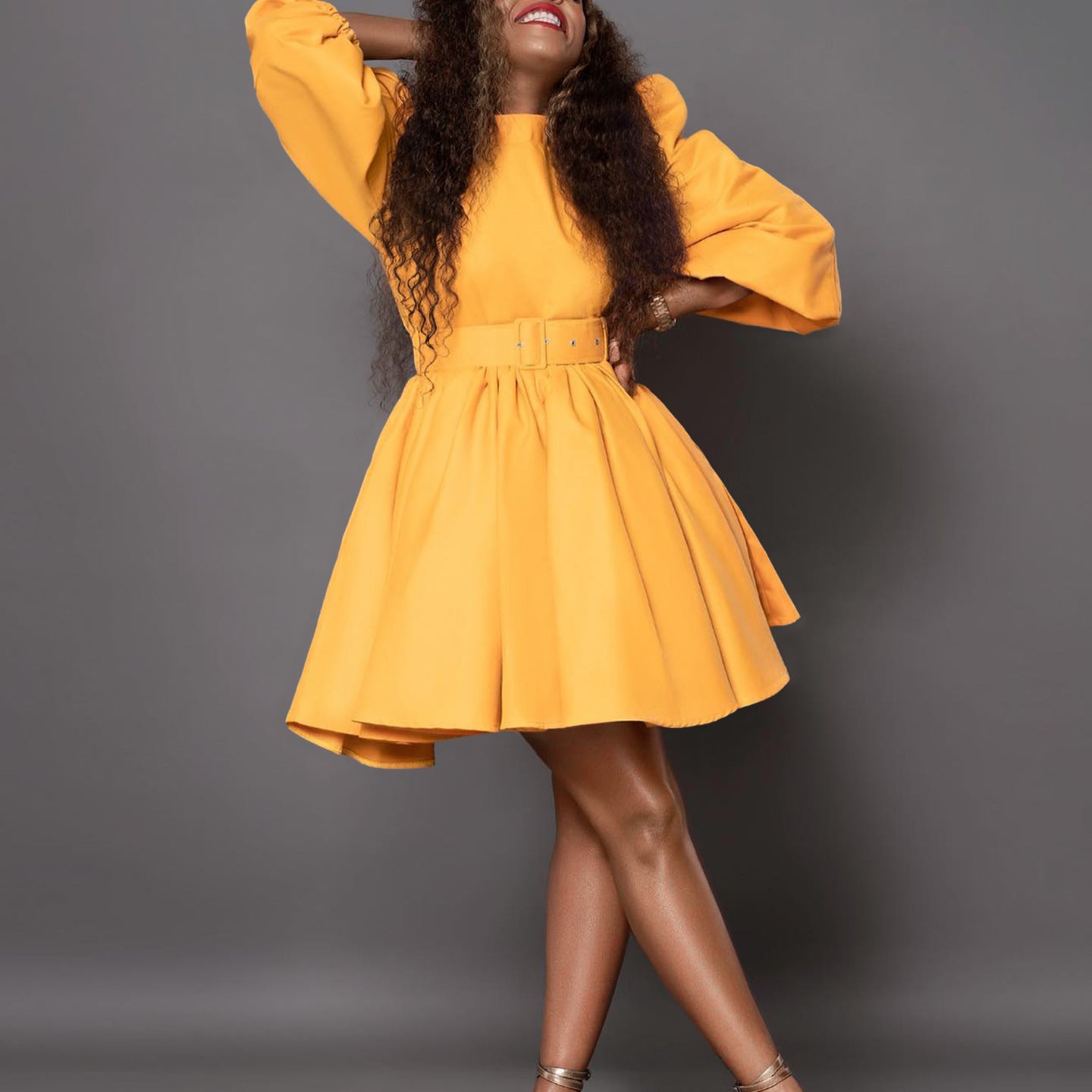 Women's Fashion Graceful Puff Sleeve Temperament Dress