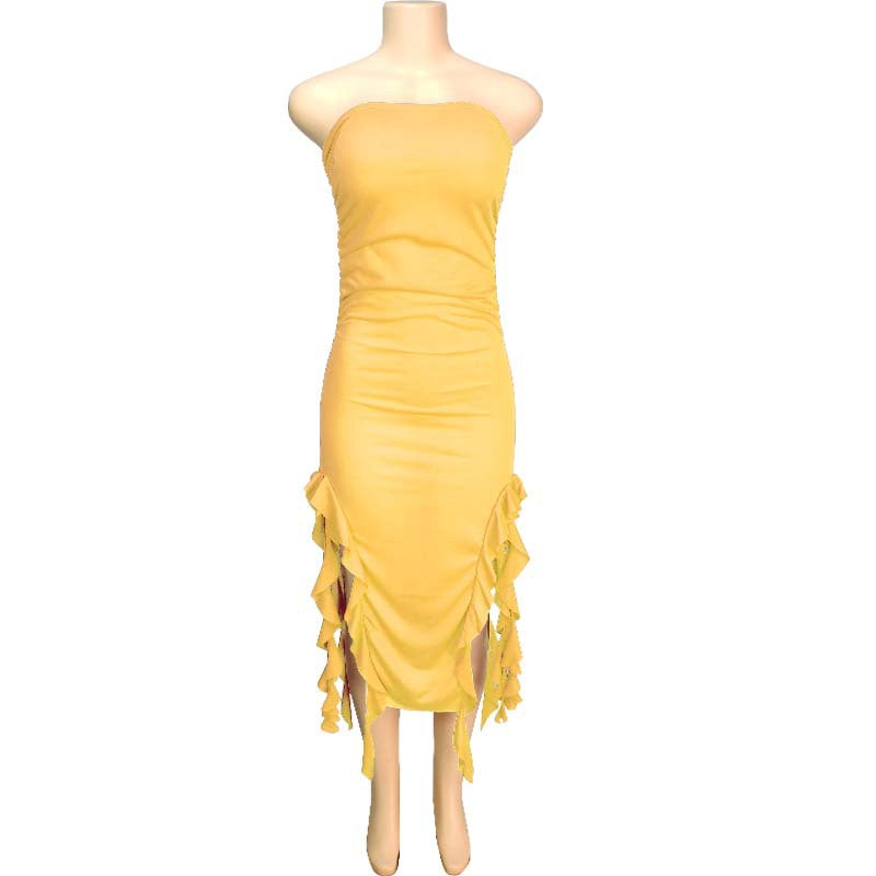 Women's Fashion Sexy Personalized Chest Wrap Irregular Dresses