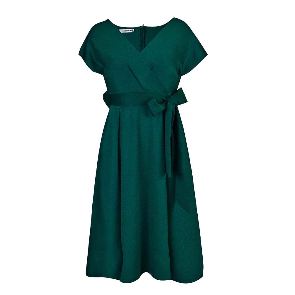 Color Waist Tight Bow Bandage Large Dress