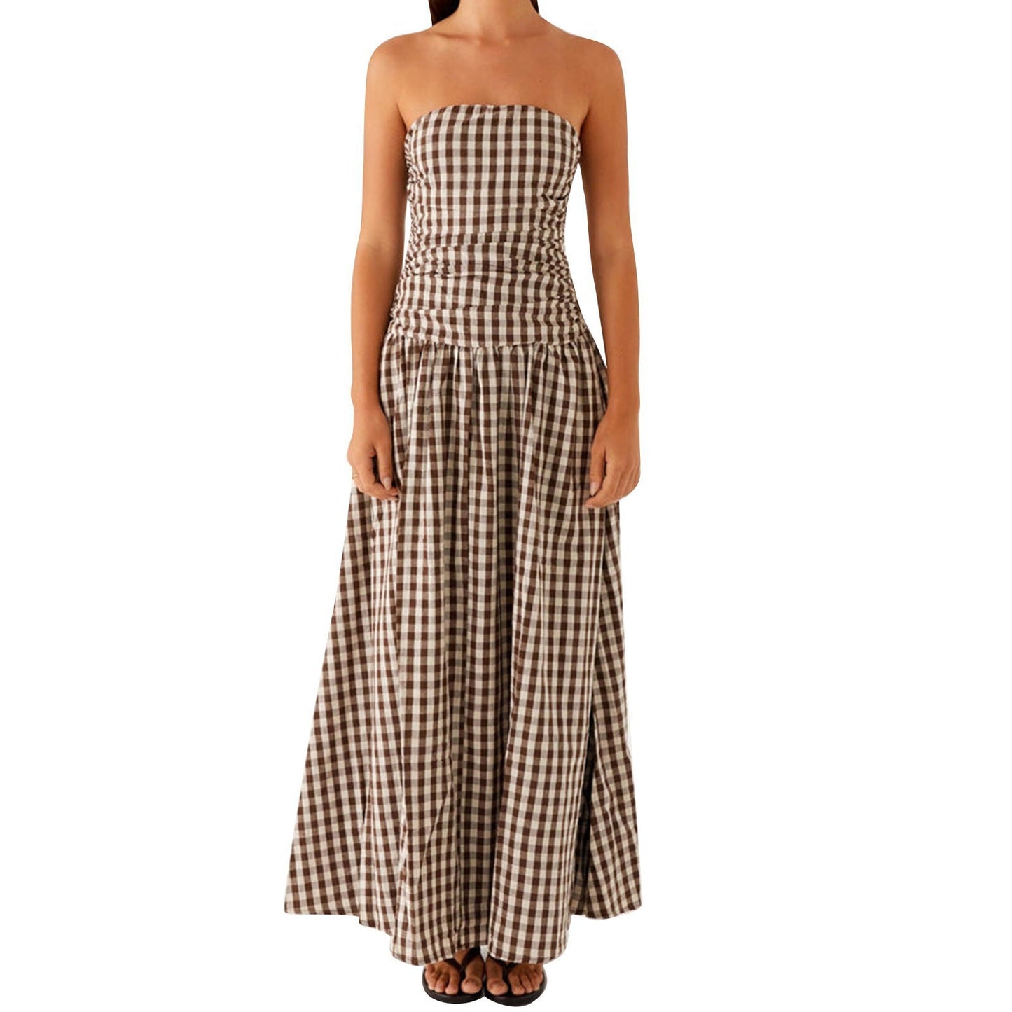 Women's Summer Elegance Retro High-grade Printed Tube Pleated Dress