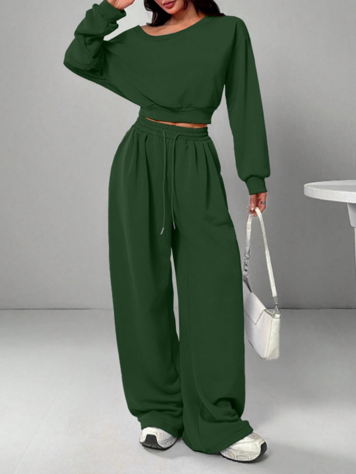 Yuan Winter Thermal Extra Thick With Fleece Waist Trimming Sweatshirt Fashion Casual Suit
