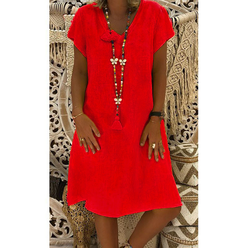 Women's Spring Eleven Color Solid Sleeve Dress Shorts