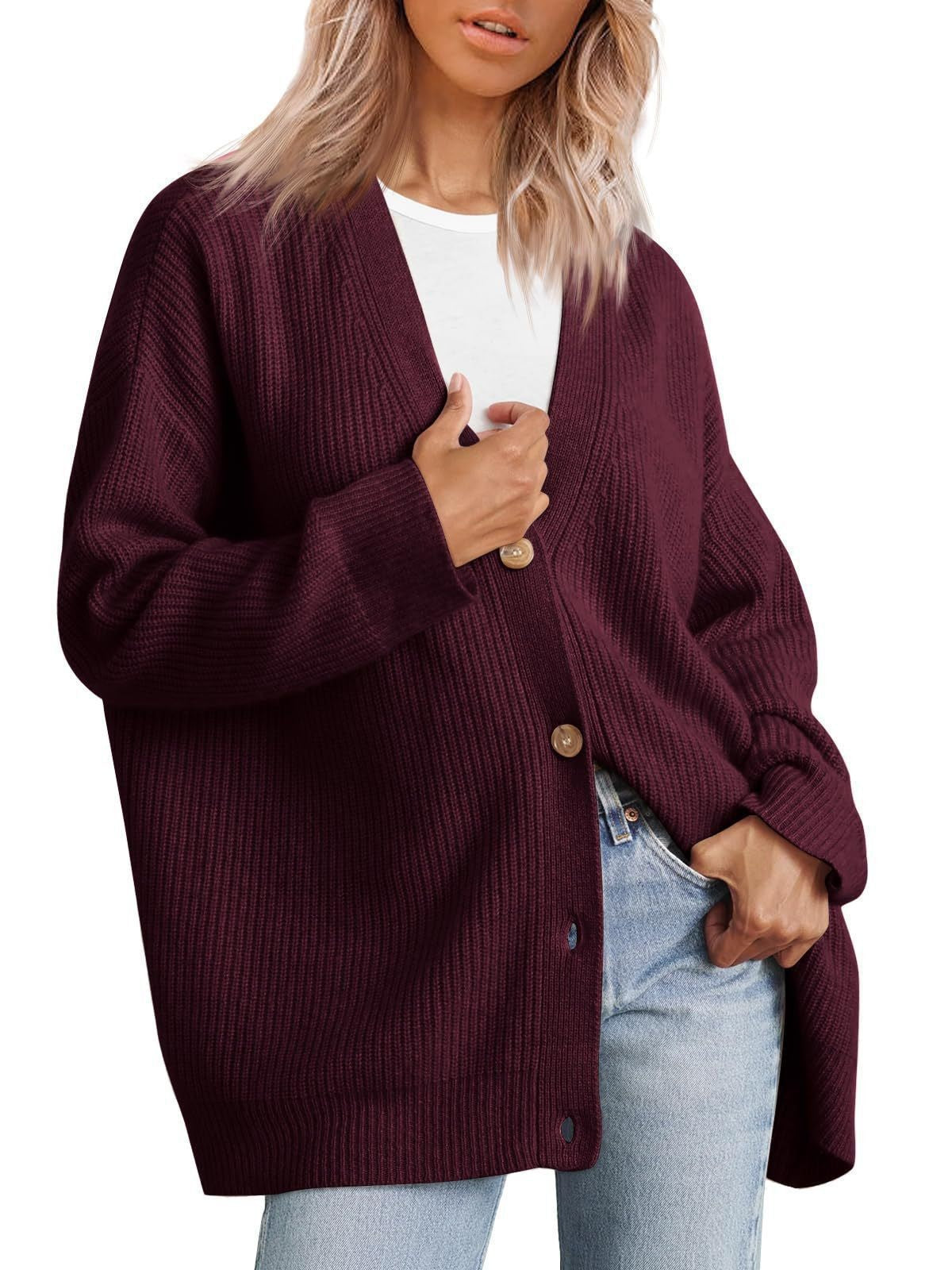 Women's Button Solid Color Long Sleeve Inner Cardigans