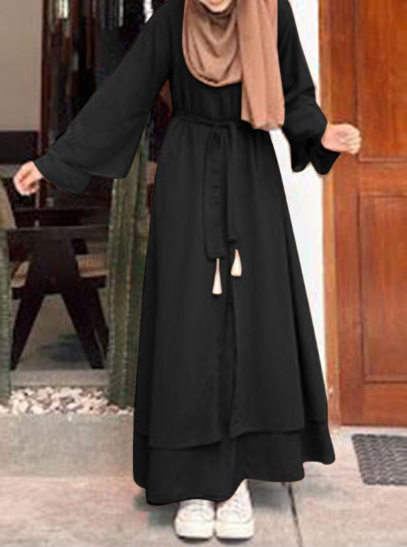 Fashion Artistic Retro Leisure Loose Crew Dresses