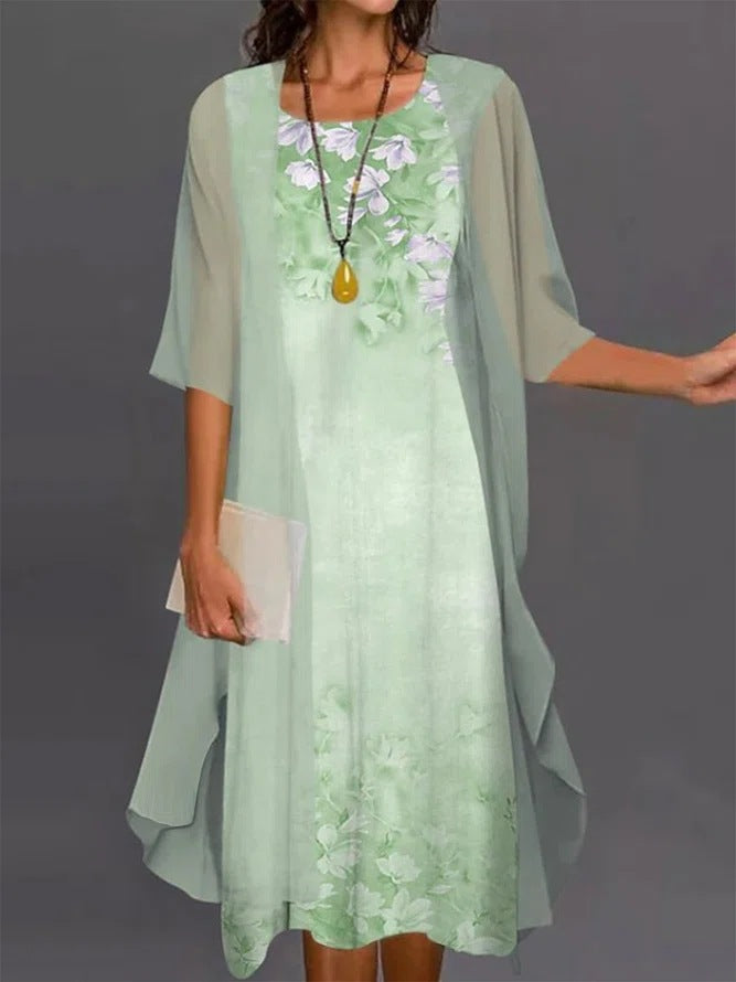 Innovative Fashion Elegant Chiffon Two-piece Set Dress