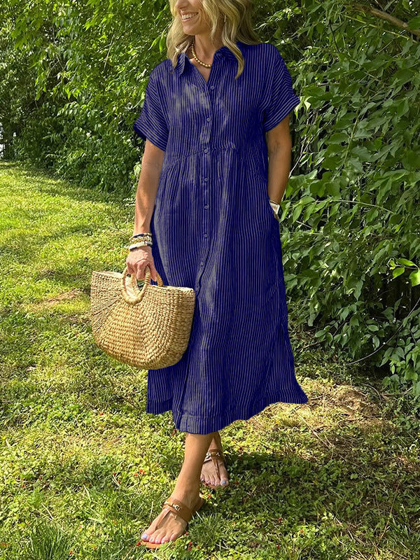 Women's Sleeve Shirt Summer Casual Cotton Linen Skirts