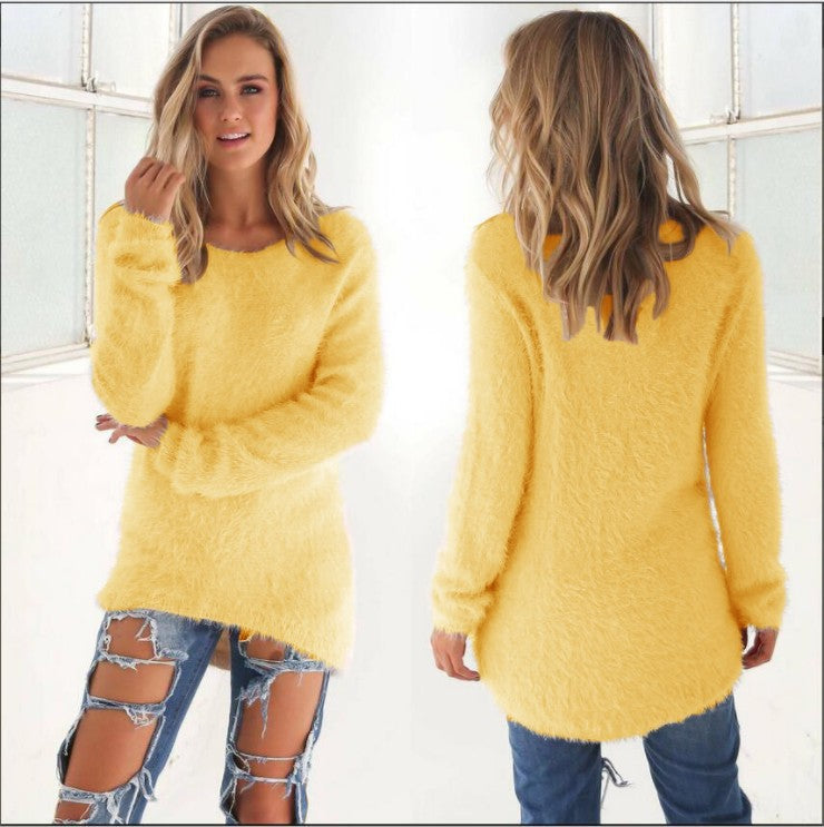 Women's Fashion Solid Color Long Sleeve Sweater