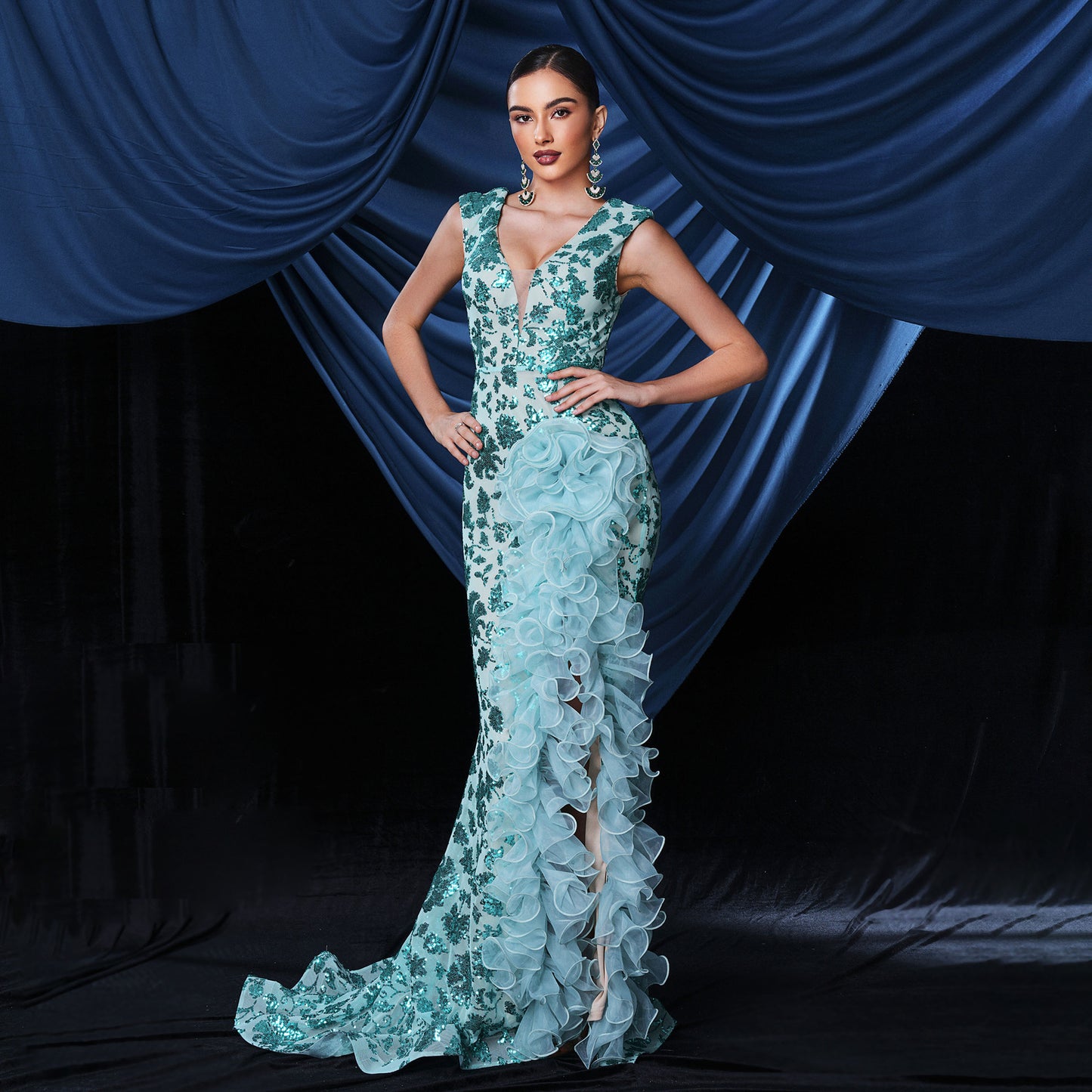 Women's Sexy Long Sequined Sleeveless Party Dress Dresses