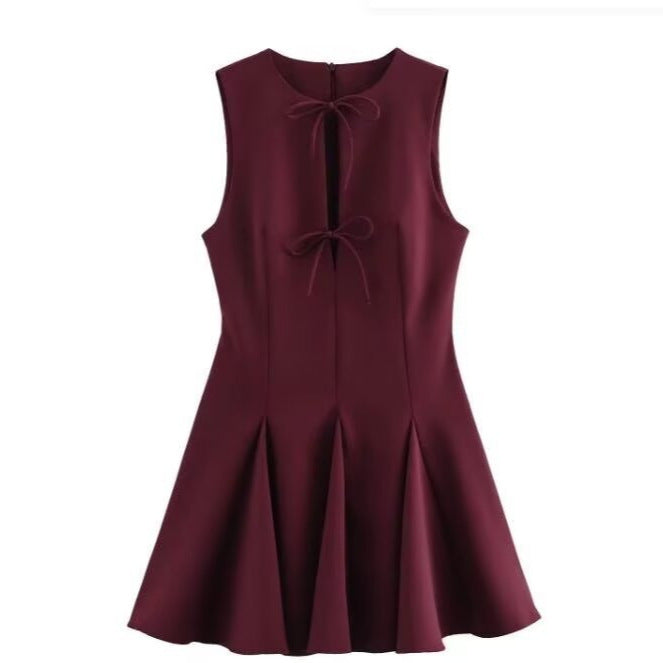 Women's Dress Wavy Style Wide Hem Bowknot Dresses