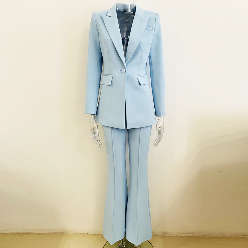 Business Wear One Button Cloth Cover Pants