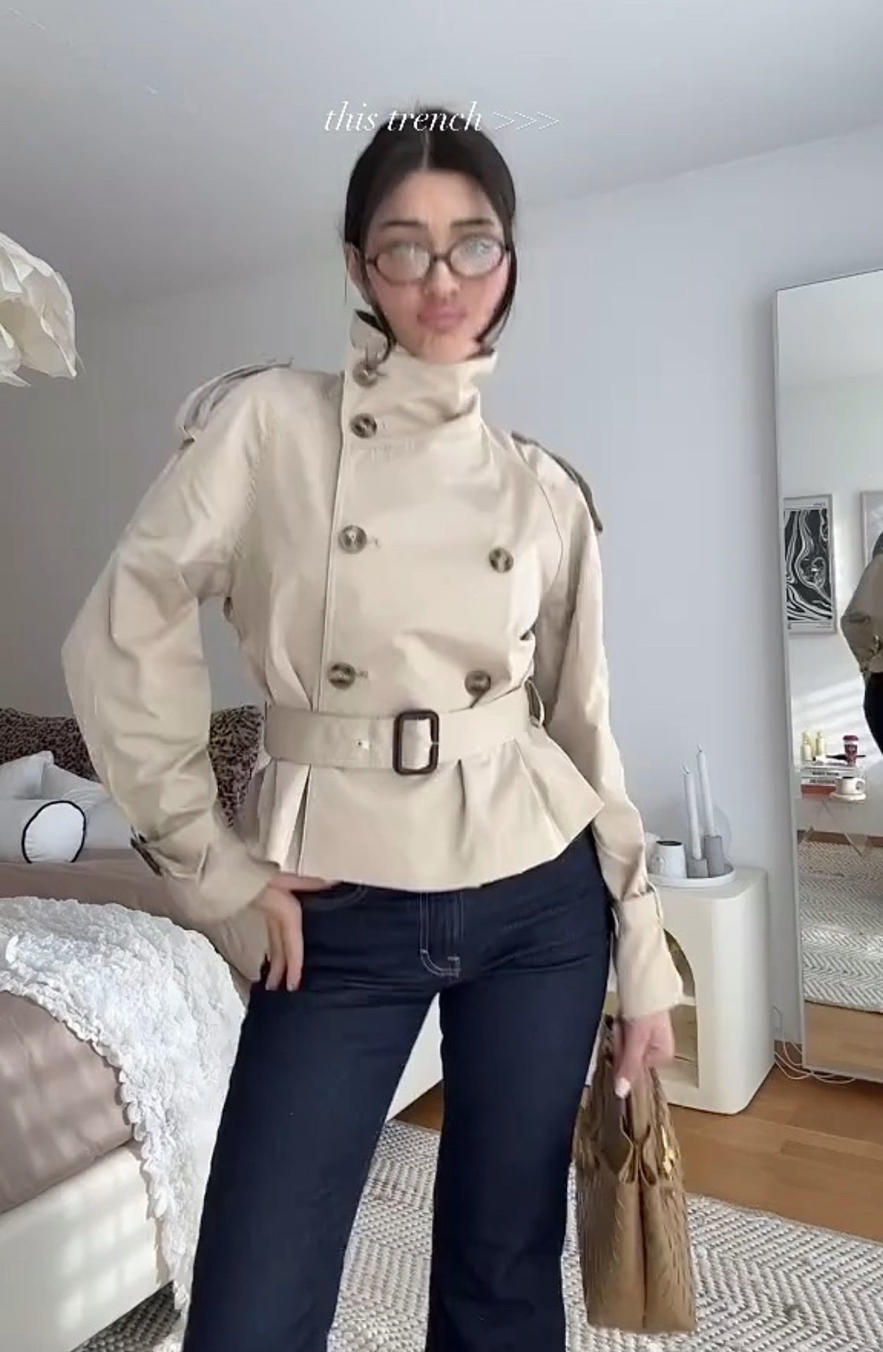 Women's Retro Lapels Design Double Breasted Trench Coats
