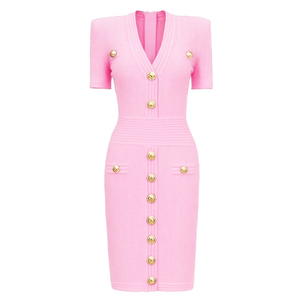 Fashionable Knitted Slim Fit Slimming Sleeve Dresses