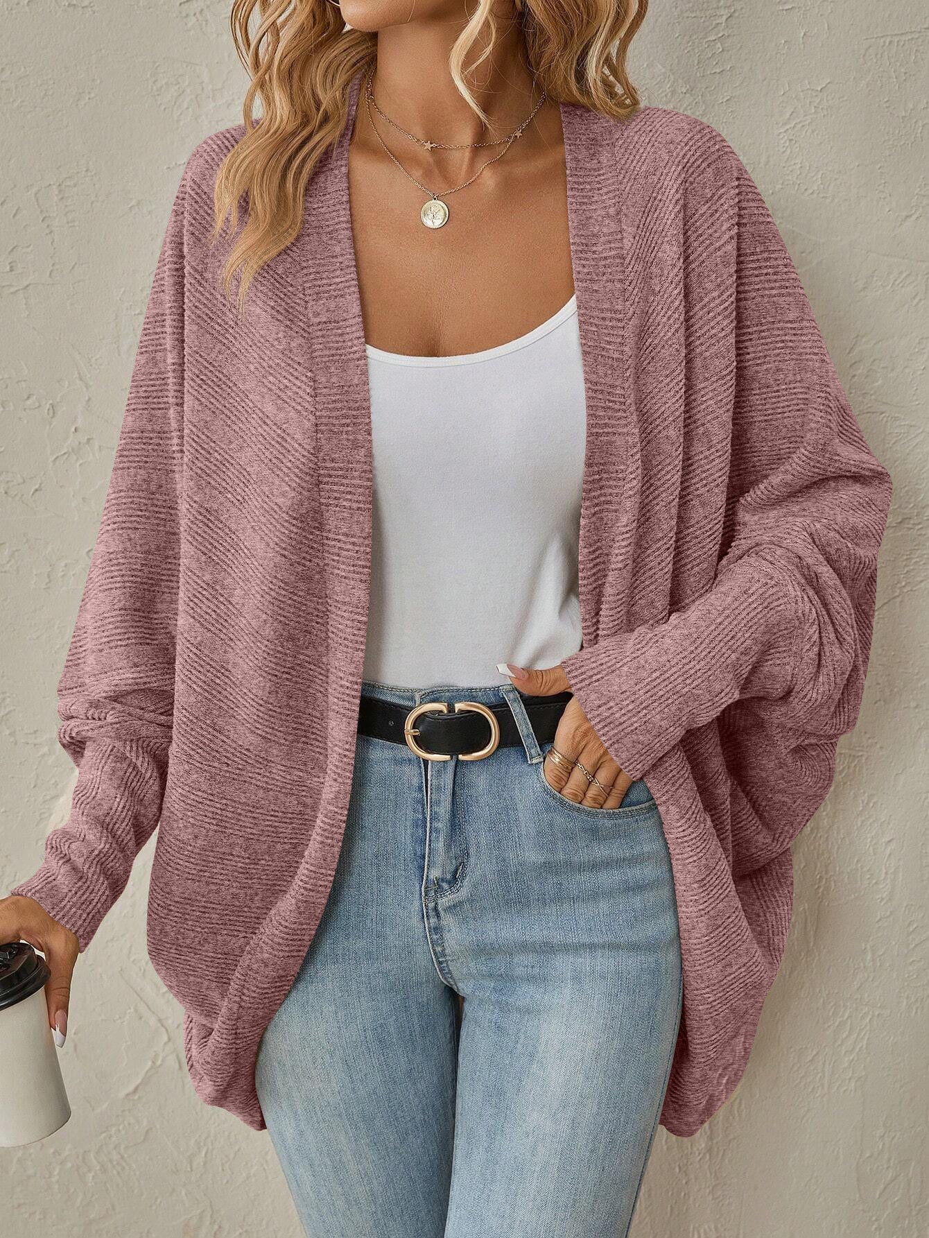Elegant Women's Knitted Solid Color Mid-length Women's Sweater