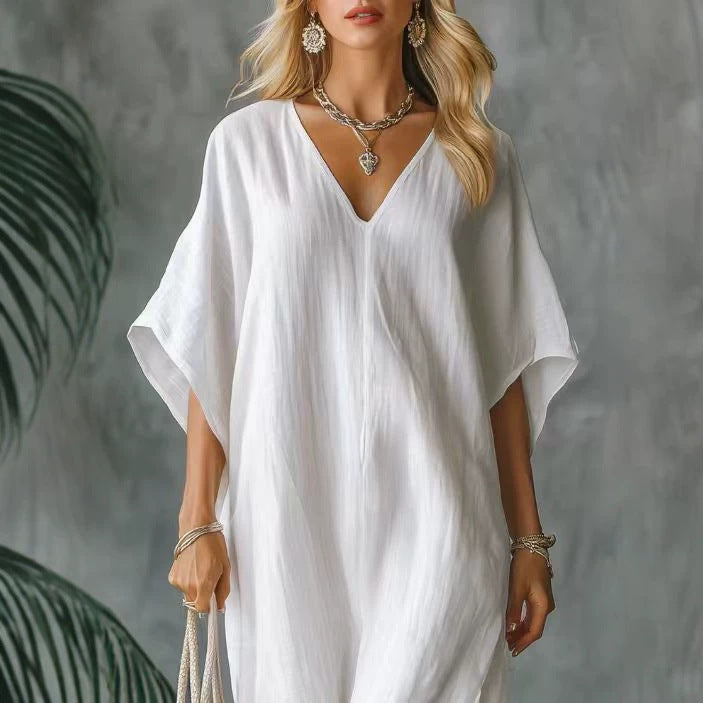 Bohemian Style Loose Batwing Sleeve Side Dress