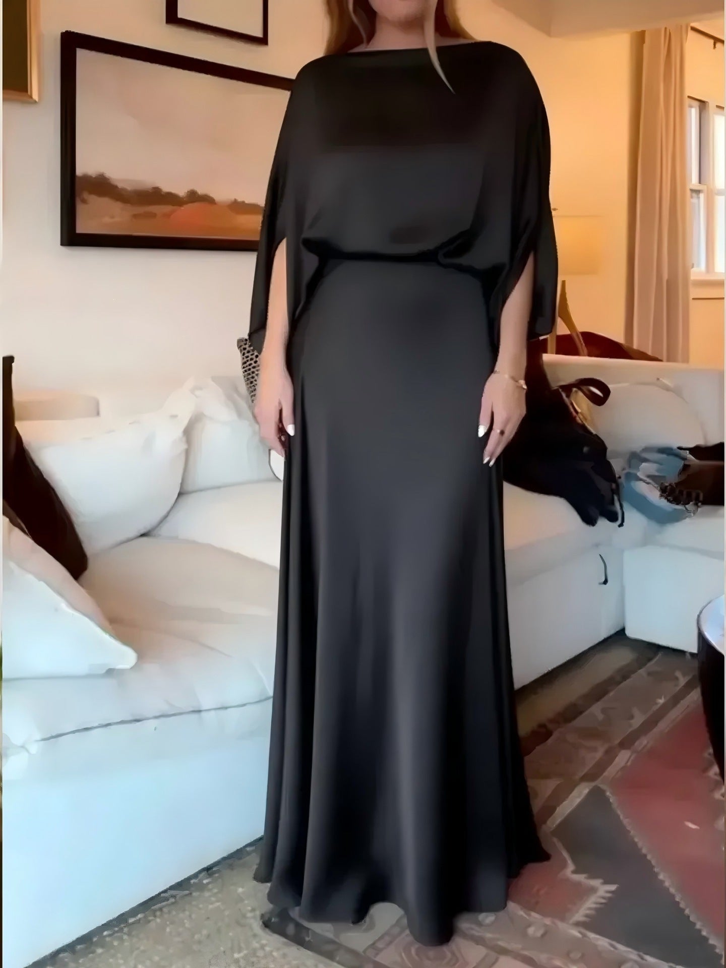 Women's Elegant Sexy Solid Color Satin Fashion Dress
