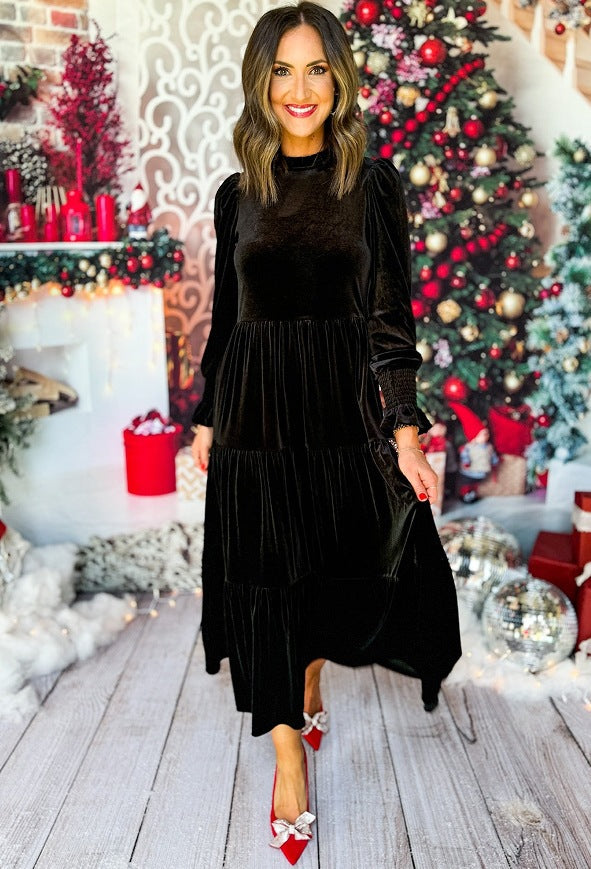 Glamorous Long Veet Loose Ruffled Large Dress