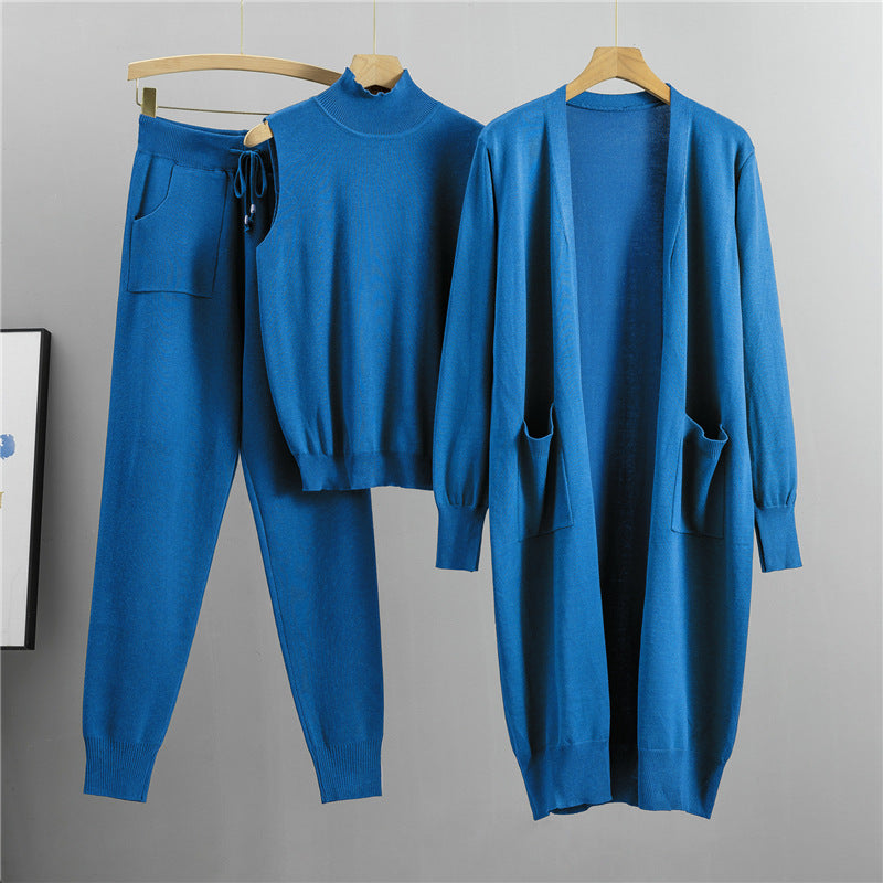 Durable Women's Fashionable Graceful Knitted Three-piece Pants