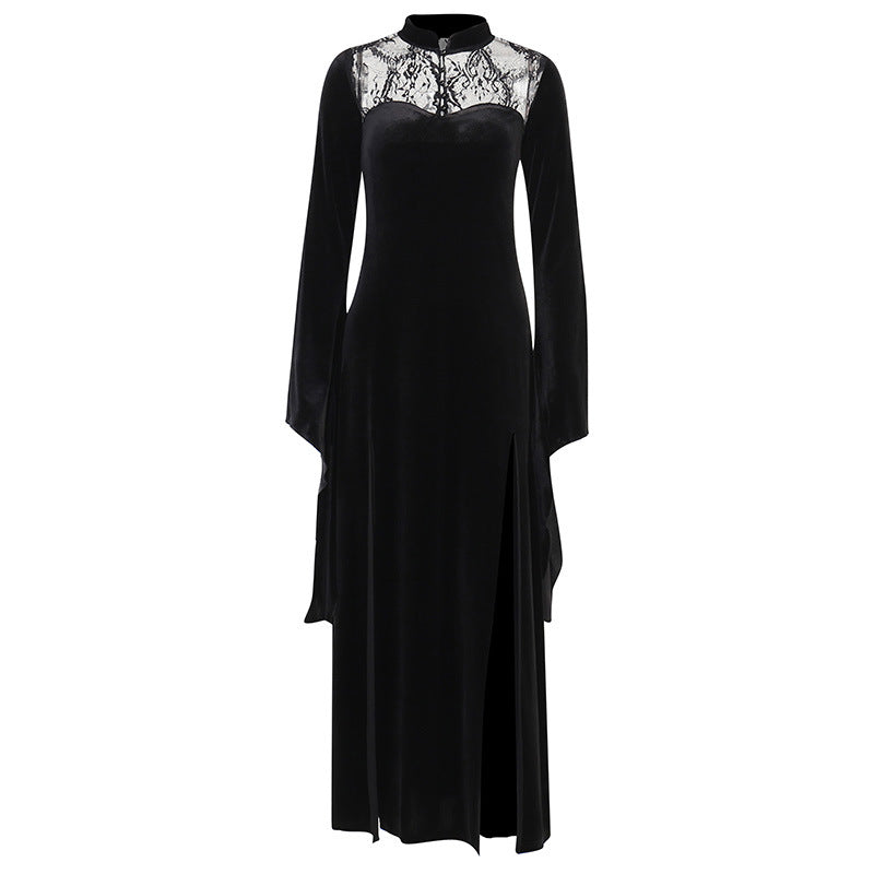 Women's Patchwork Dress Sexy Slit Hollow Out Stitching Dresses