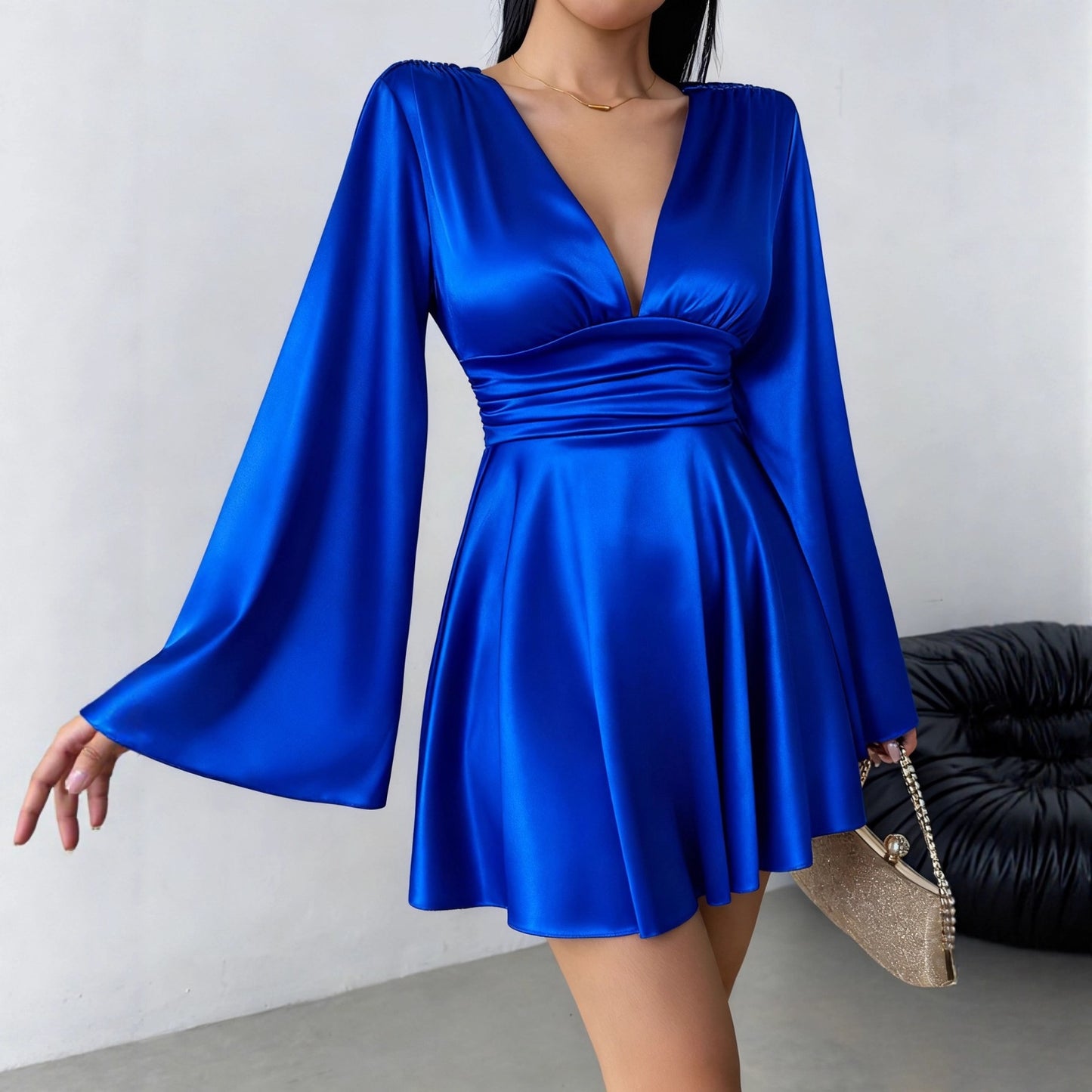 Women's Party Elegant Solid Color Long Sleeve Dress