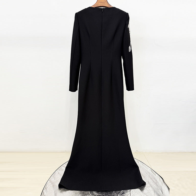 Fashion For Dinner Formal Embroidered Beads Diamond Dress