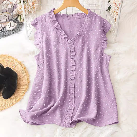 Women's Design Ruffled Loose Casual Sleeve Blouses