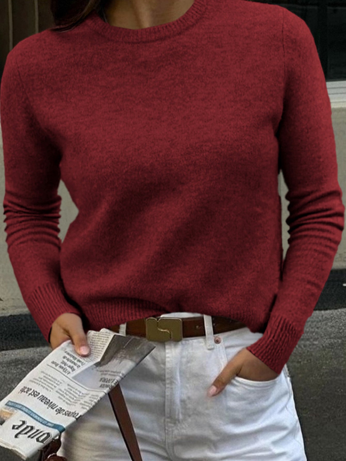Women's Casual Woolen Long-sleeved Bottoming Shirt Sweaters