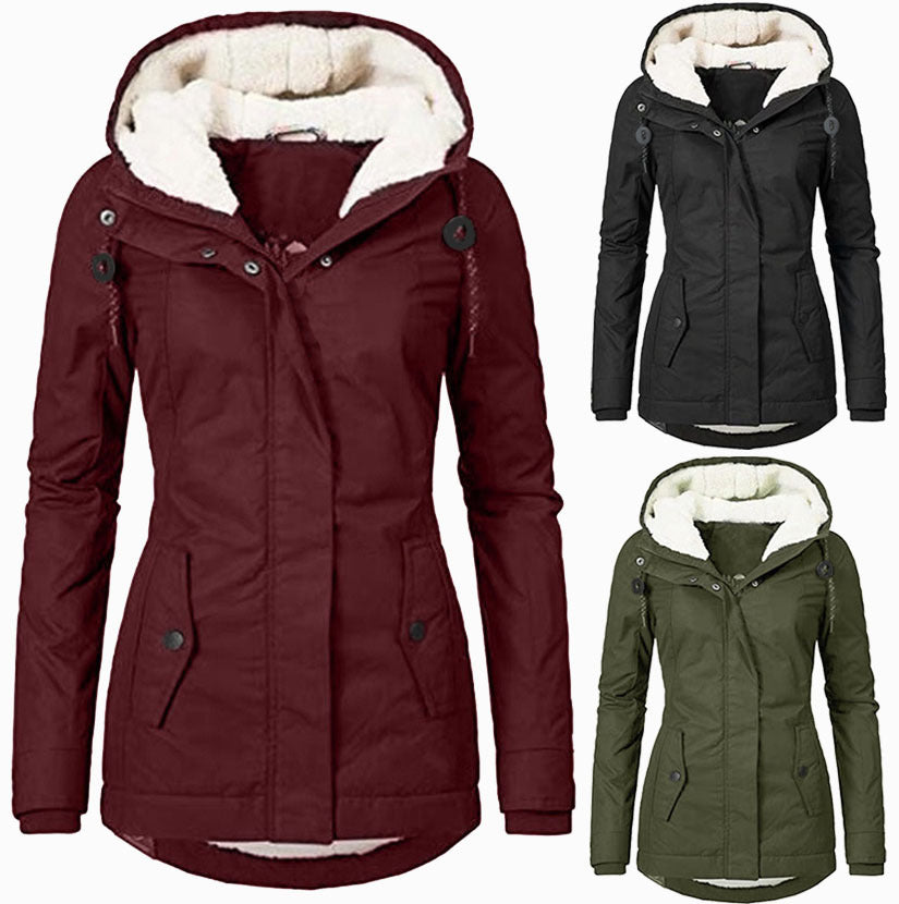 Women's Winter Thickened Cotton Padded Parka Warm Coats