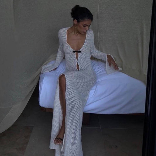 Women's Split Dress Beach Cover-up Long Mopping Dresses